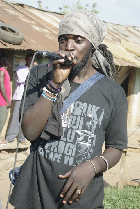 Babaluku performs a freestyle on one of his many community activism workshops
