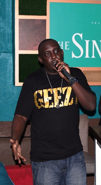 Lyrical G explaining the albums songs to the media